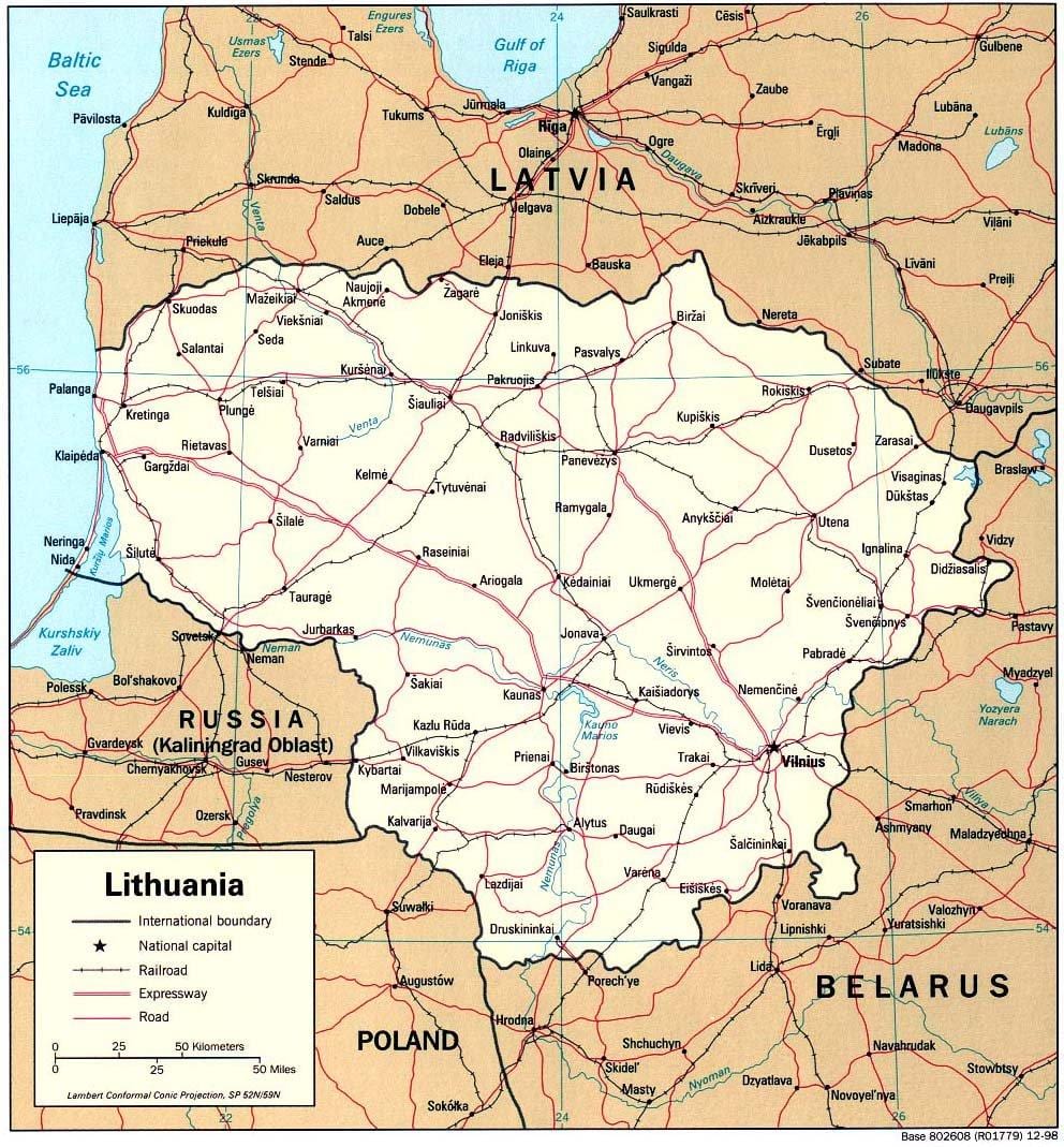 mapa de Lituània