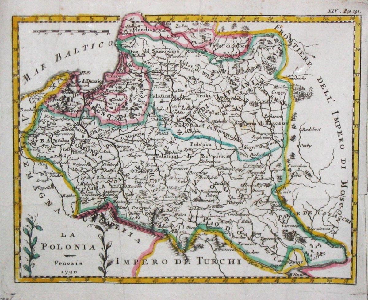 Mapa de Lituània vella 