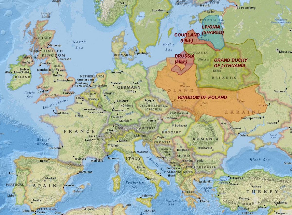 Mapa de Lituània història