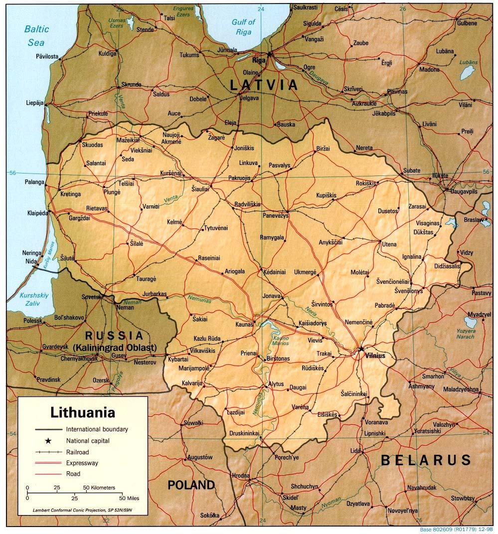 Mapa de Lituània 1900
