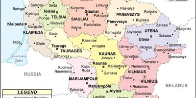 Mapa de Lituània política