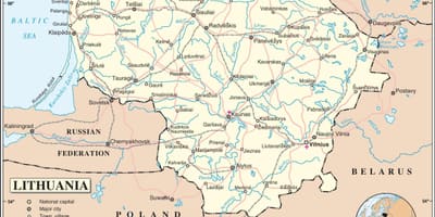 Mapa de Lituània país