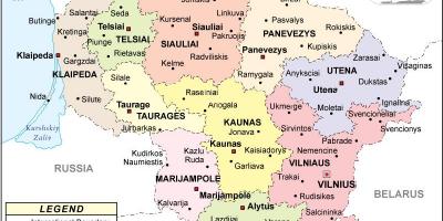 Mapa de Lituània política