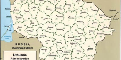 Mapa de mapa de Lituània amb les ciutats